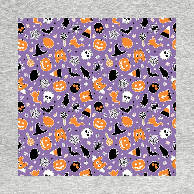 Halloween Pattern Purple Orange Black by Blue-Banana